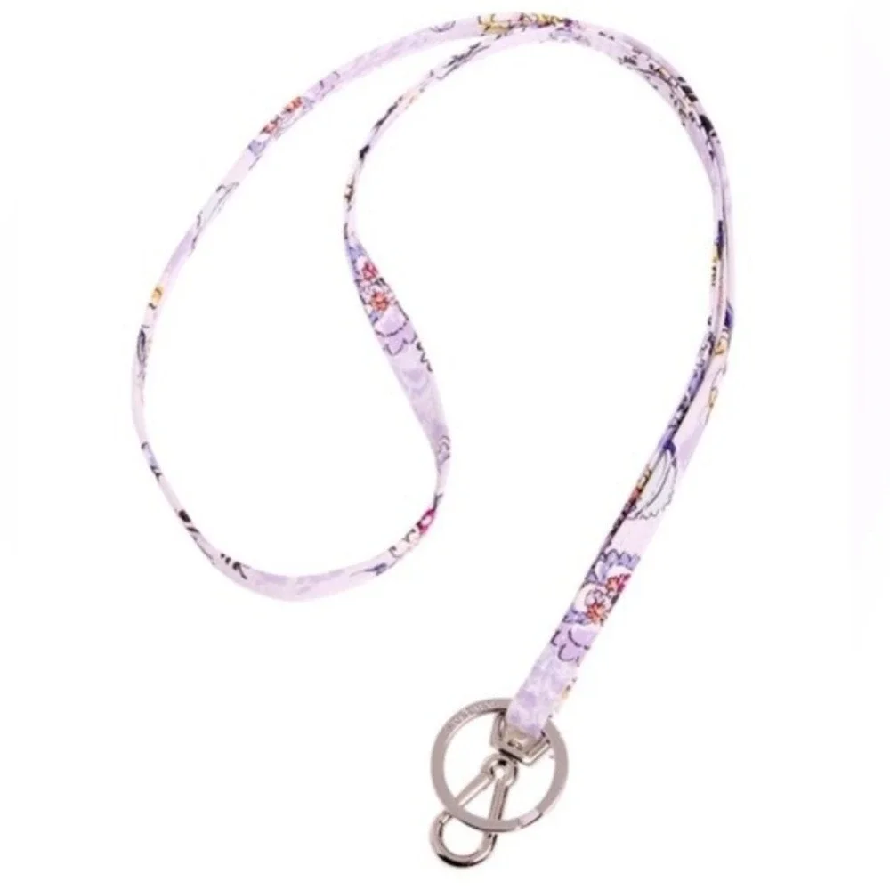Vera Bradley Iconic Lanyard Hummingbird Park Purple Floral 24159-Q31 NEW